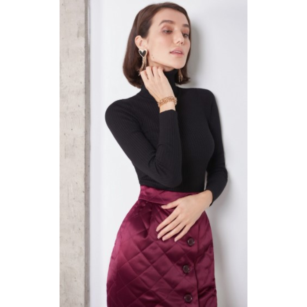 Стьобана жіноча спідниця тепла бордо ( розмір 40 - 54 XS-XXL)