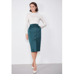 Спідниця стьобана тепла довга смарагд ( розмір 40 - 54, XS - XXL)